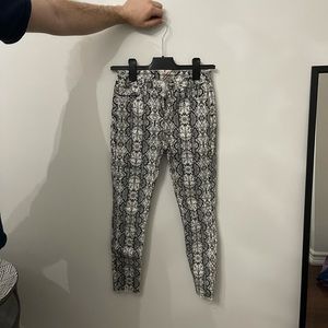 Snake print jeans